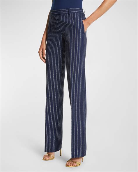 michael kors leg shine nordstrom|Michael Kors Collection Carolyn Metallic Pinstripe Straight.